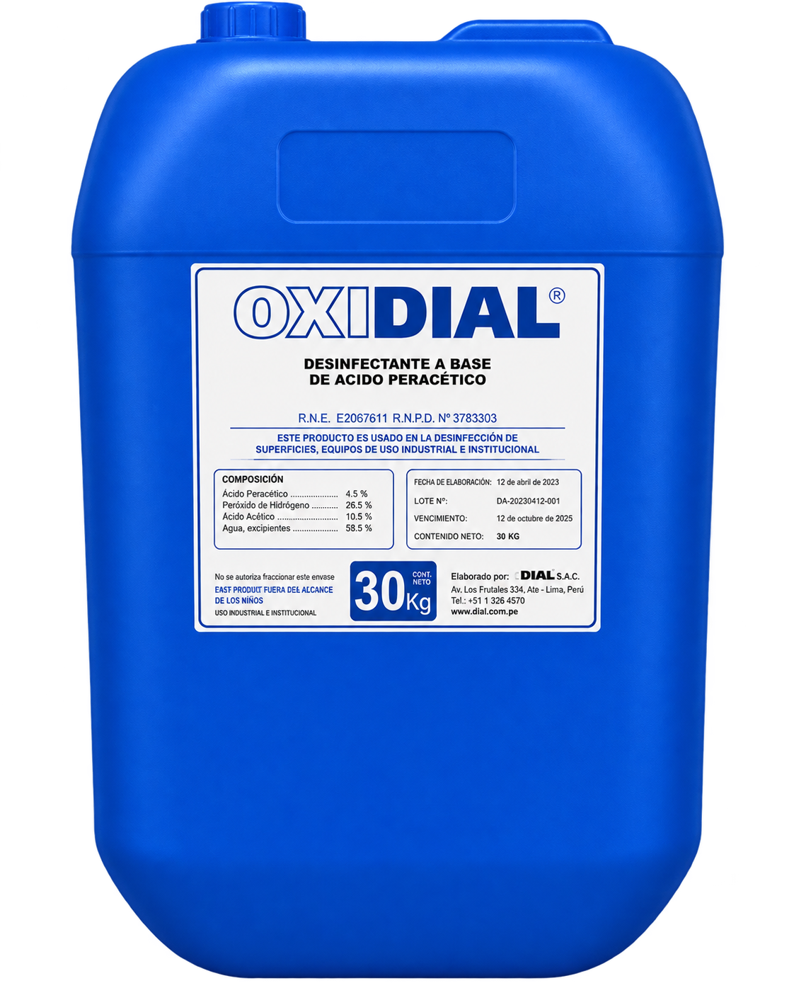 Ácido Peracético OXIDIAL, bidón de 30 kg